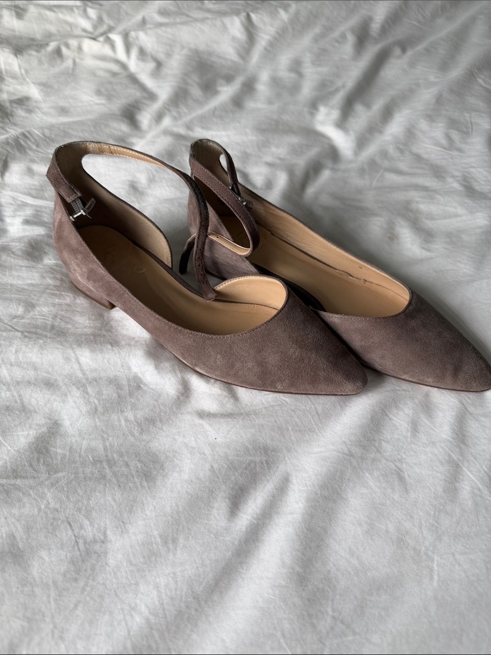 Franco Sarto Brown Pointed Toe Slingback Flats